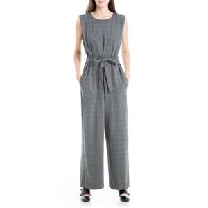 Max Studio Black Plaid Sleeveless Wide‎ Leg Jumpsuit Medium